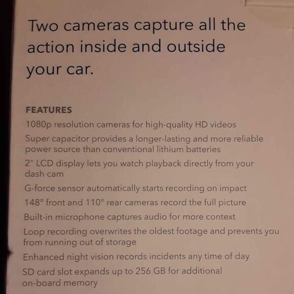 Insignia Full HD Dual Camera Dash Cam Comes With 128GB Scandisk - Picture 3 of 5